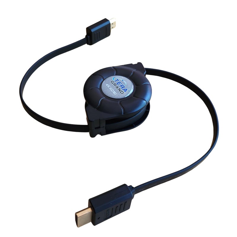 Tera Grand Premium 4K High-Speed HDMI 2.0 Retractable Cable, Extends up to 4.25 feet - Supports 4K Ultra HD, 3D, ARC, HDR, and Ethernet Channel - Image 2